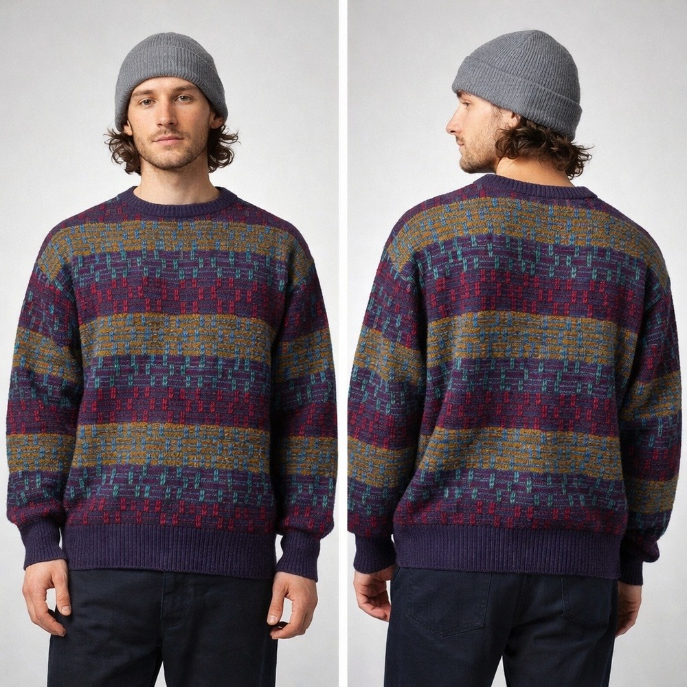 Vintage Pendleton‎ Wool Sweater XL USA Made Geometric Coogi Style Knit